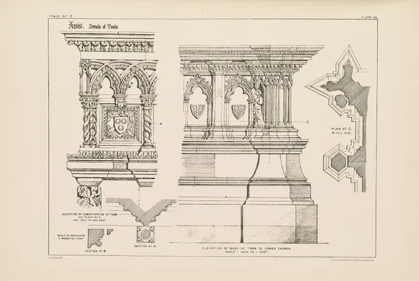 Assisi. Details of Tombs, Lower Church. av Richard Norman Shaw