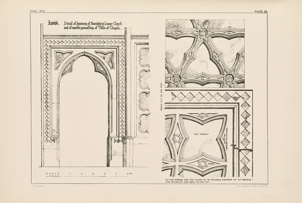 Assisi. Doorway of Sacristy and Wall Decoration in Lower Church av Richard Norman Shaw