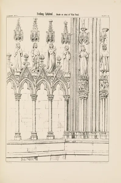 Freiburg. Cathedral. View of Arcade, West Porch. av Richard Norman Shaw