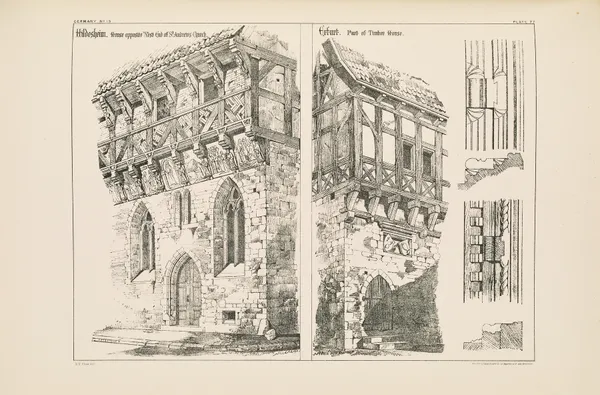 Hildesheim. House opposite West End of St. Andrew’s Church, Erfurt. part of Timber House av Richard Norman Shaw