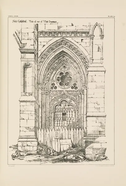 Seez. Cathedral. View of one of the West Doorways av Richard Norman Shaw