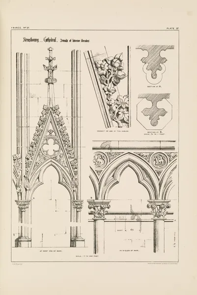 Strasbourg. Cathedral. Details of Interior Arcades av Richard Norman Shaw