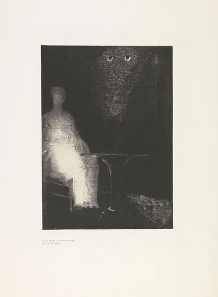 Below, I Saw the Vaporous Contours of a Human Form av Odilon Redon