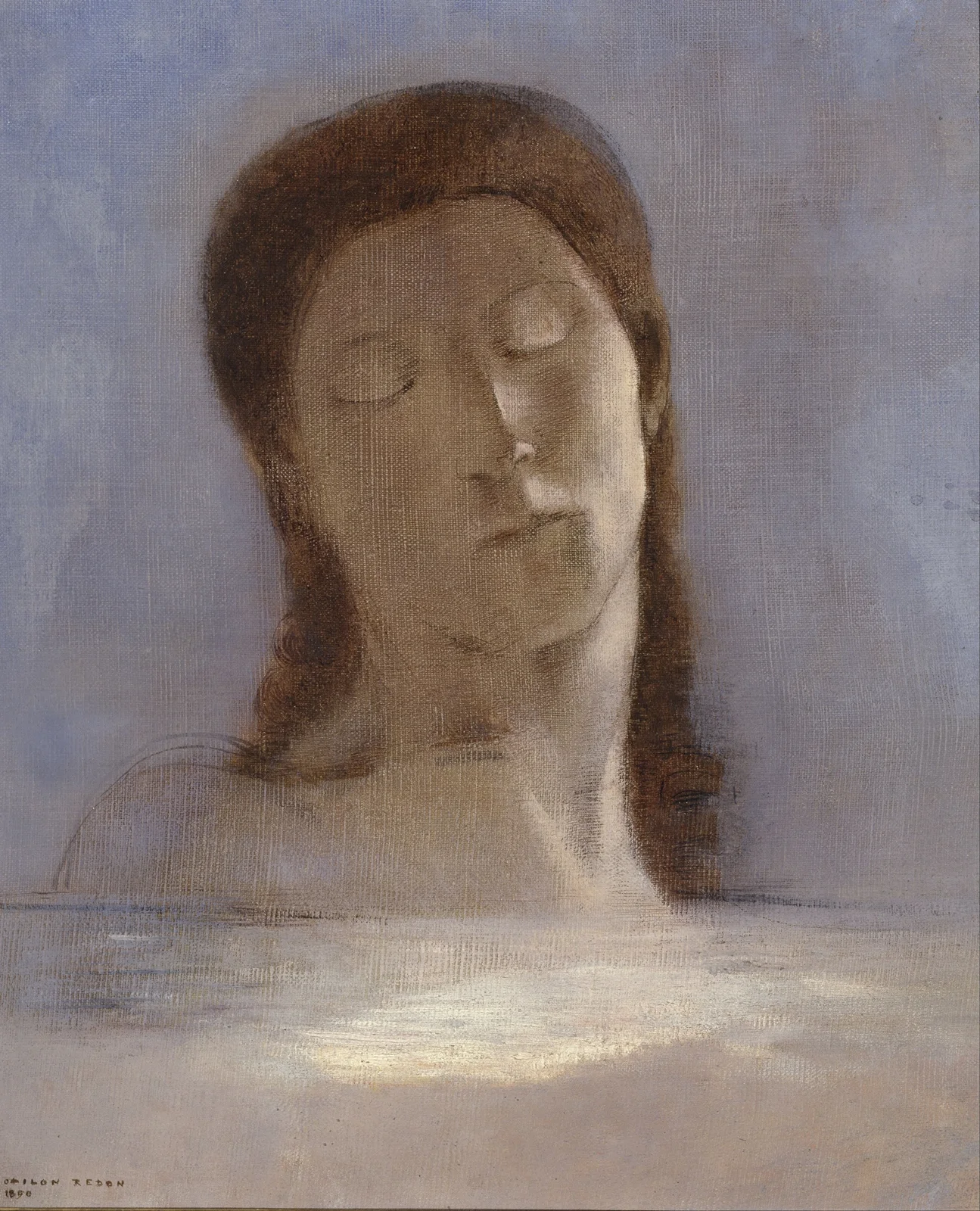 Closed Eyes av Odilon Redon