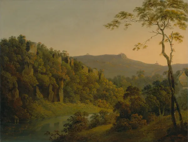 Matlock Dale, looking toward Black Rock Escarpment av Joseph Wright of Derby