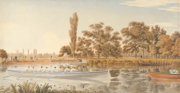 The Exeter College Eight on the Isis, Oxford av William Turner of Oxford