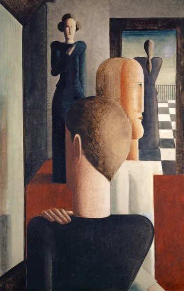 Interior with Five Figures, Roman av Oskar Schlemmer