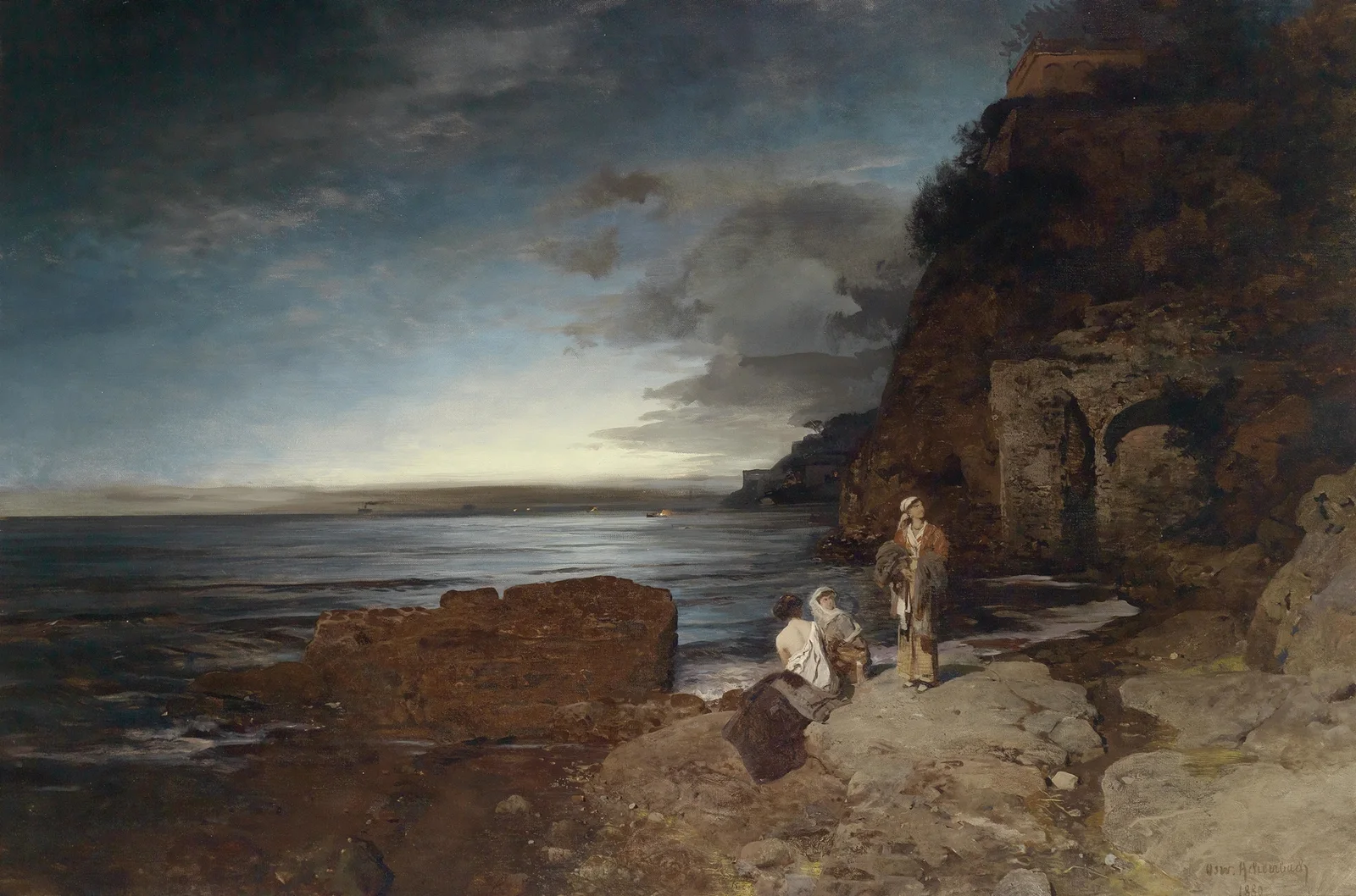 Abend an der Küste av Oswald Achenbach