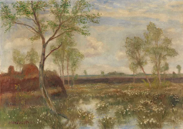Landschaft bei Fischerhude (Frühling im Moor) av Otto Modersohn