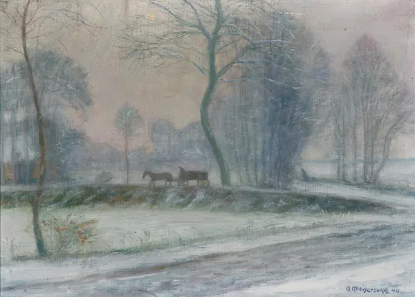 Snow-landscape av Otto Modersohn