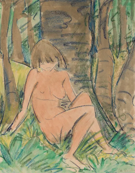 Seated Nude av Otto Mueller