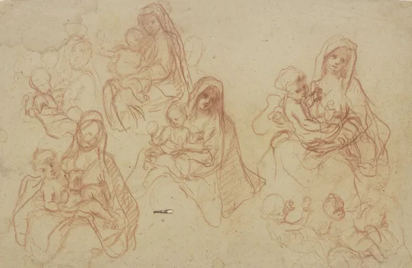 Studienblatt; Madonna mit Kind av Otto Scholderer