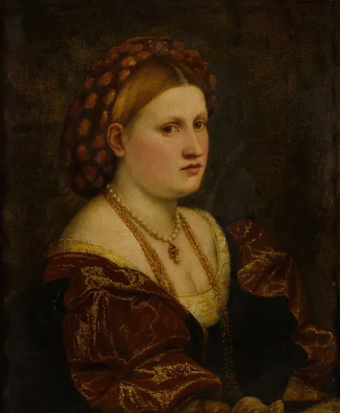 Portrait of a woman av Paris Bordone
