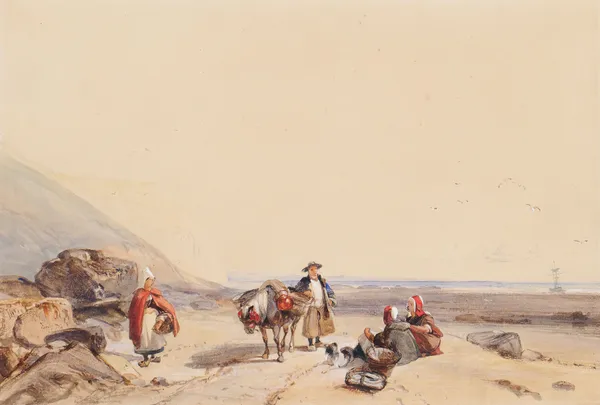 Coast Scene With Figures av Richard Parkes Bonington