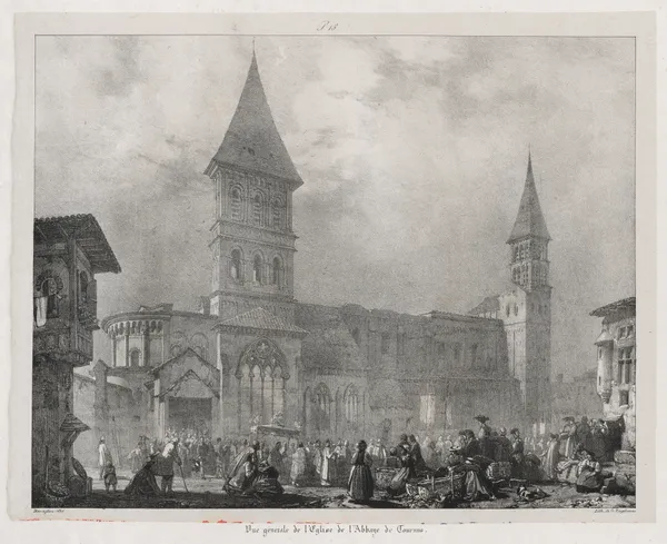 Église de l’abbaye de Tournus av Richard Parkes Bonington