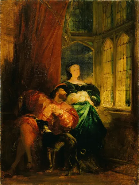 François Ier and Marguerite de Navarre av Richard Parkes Bonington