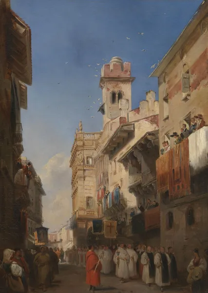 Procession in Verona (19th century) av Richard Parkes Bonington
