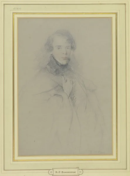 Selbstbildnis im Mantel, Kniestück av Richard Parkes Bonington