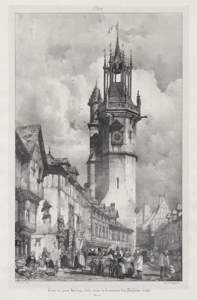 Tour du Gros-Horloge, Evreux av Richard Parkes Bonington
