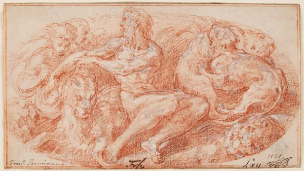Daniel in the lion’s den av Parmigianino