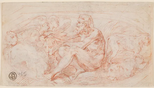 Daniel in the lion’s den av Parmigianino