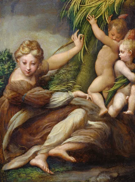 Female Martyr with Angels (Saint Catherine of Alexandria) av Parmigianino