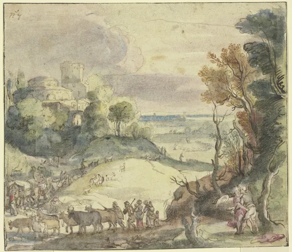 Jacob wrestling with the angel av Paul Bril