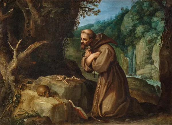 Saint Francis of Assisi in meditation av Paul Bril
