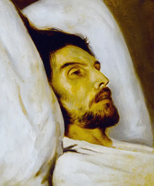 Portrait d’homme sur son lit de mort, autrefois dit Armand Carrel av Paul Delaroche