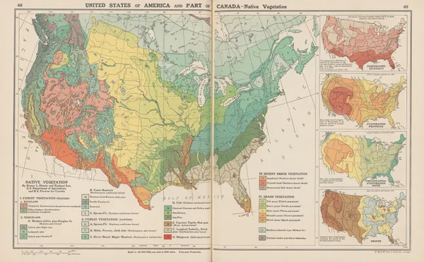 United States of America and Part of Canada—Native Vegetation av John Paul Goode