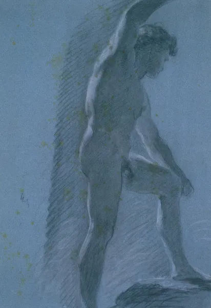 Study of a Male Nude (verso) av Pierre-Paul Prud'hon