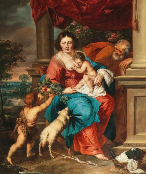 The Holy Family with the Infant Saint John the Baptist av Follower of Peter Paul Rubens