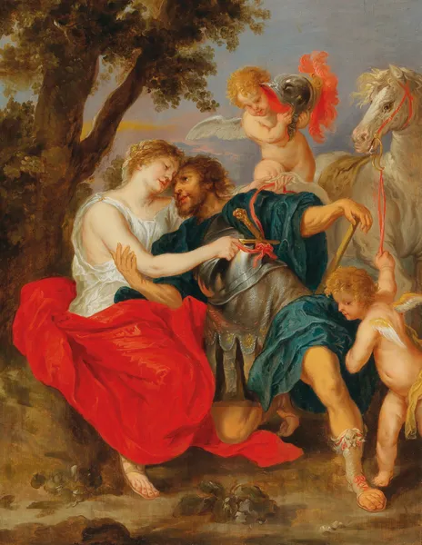 Venus disarming Mars av Follower of Peter Paul Rubens
