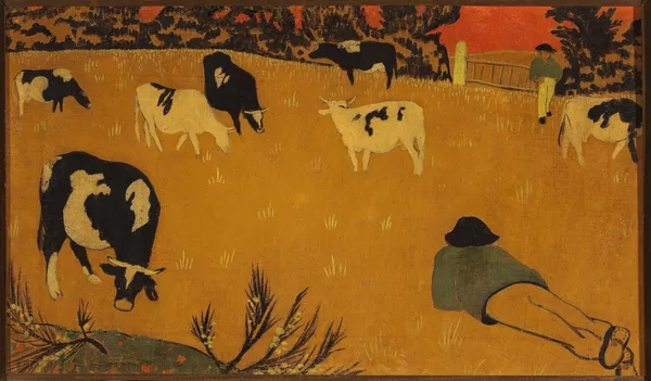 Breton panel with cows av Paul Sérusier