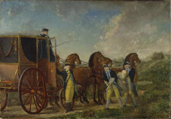 King Adolf Fredrik (1710-1771) at Loka Brunn in 1762 av Pehr Hilleström