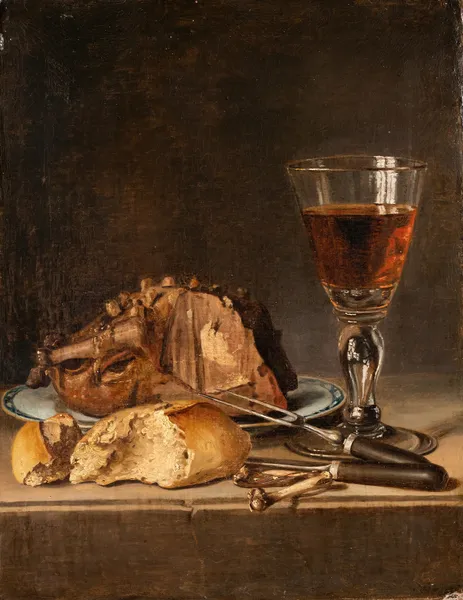 Still Life with Roast Fowl and Wineglass av Pehr Hilleström