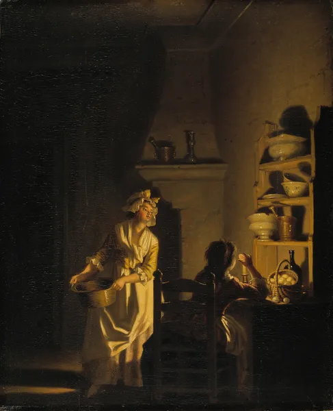 Testing Eggs. Interior of a Kitchen av Pehr Hilleström