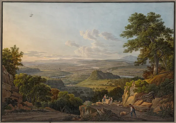Blick vom Muttenzer Steinbruch auf Basel (‘Environs de Bâle. prise sur la Carriere de Muttentz’) av Peter Birmann