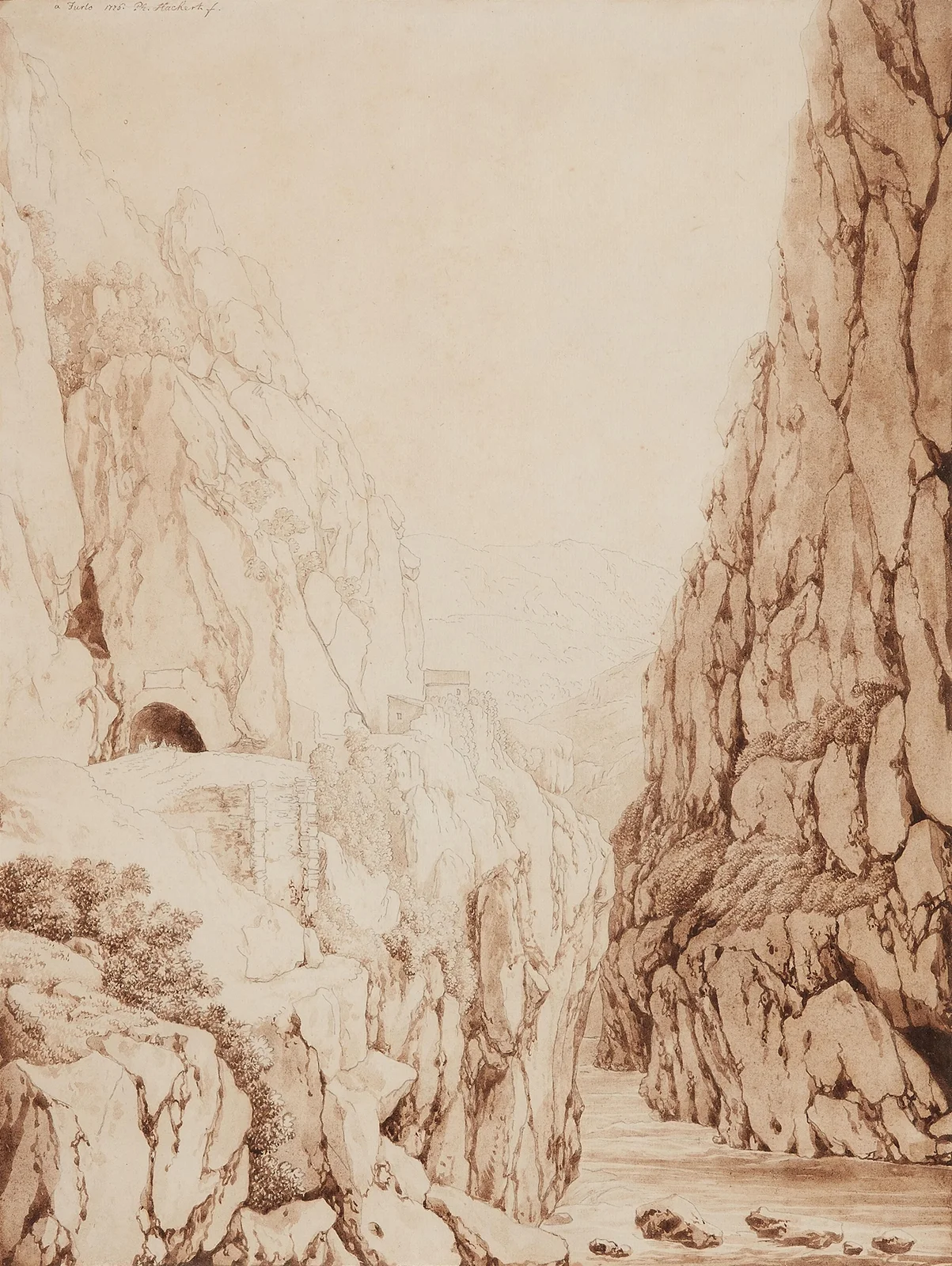Die Furlo-Schlucht av Jacob Philipp Hackert