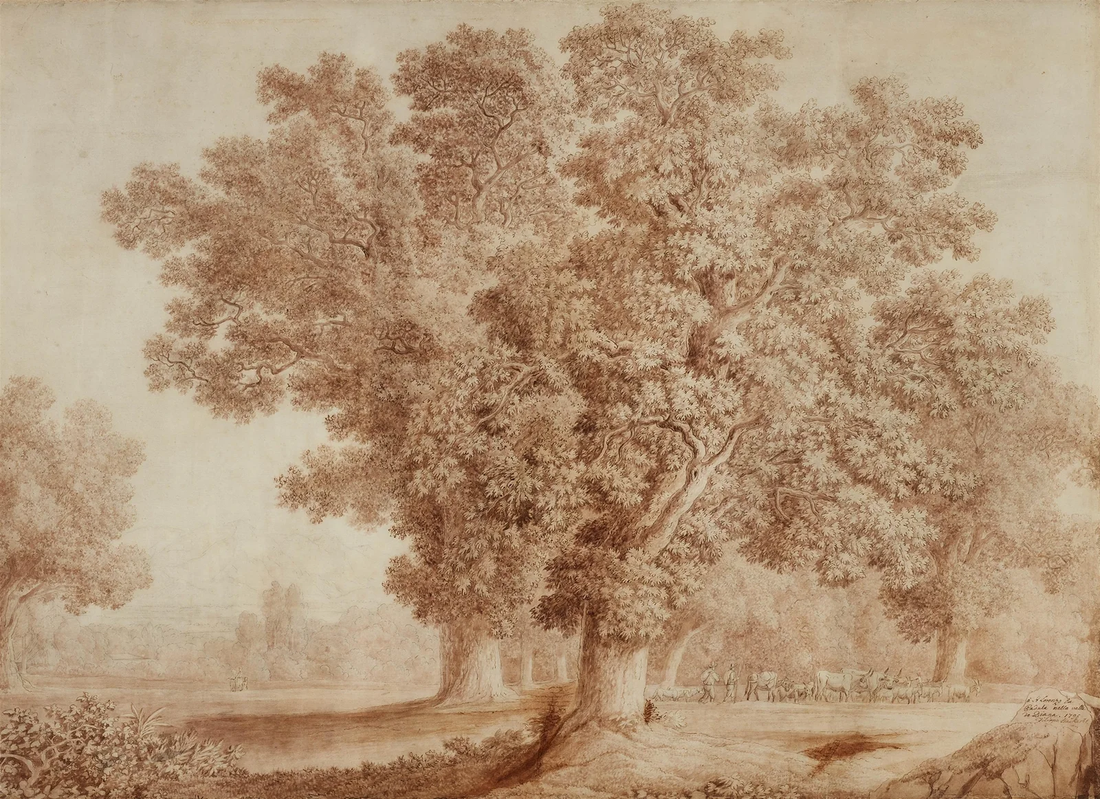 Landschaft bei San Lorenzo av Jacob Philipp Hackert