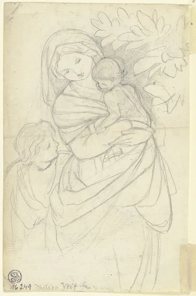 Stehende Madonna mit Jesuskind und Johannesknaben av Philipp Veit