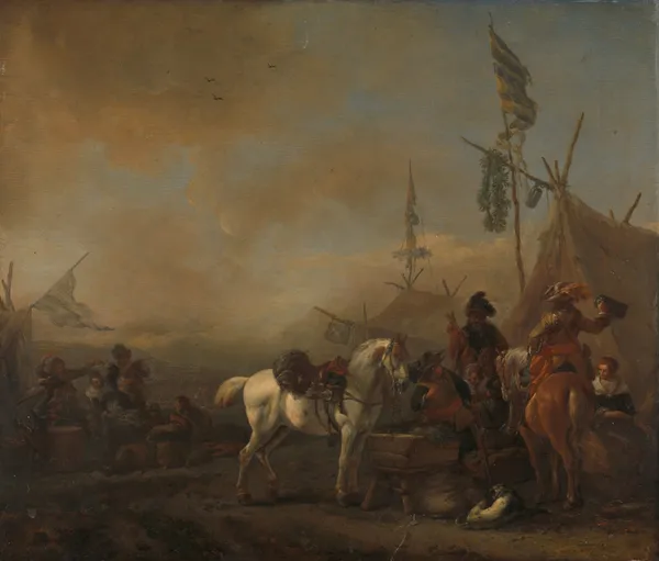 An Army Camp av Philips Wouwerman