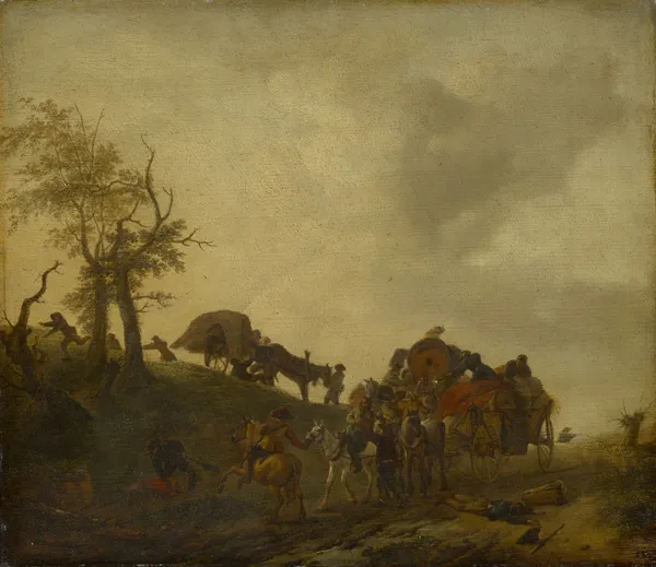 An Assault upon Travellers av Philips Wouwerman