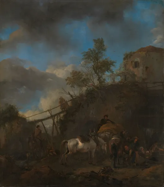 Blacksmith Shoeing a Horse av Philips Wouwerman
