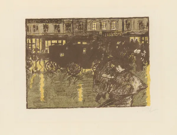 Street at Evening in the Rain (Rue, le soir, sous la pluie) av Pierre Bonnard