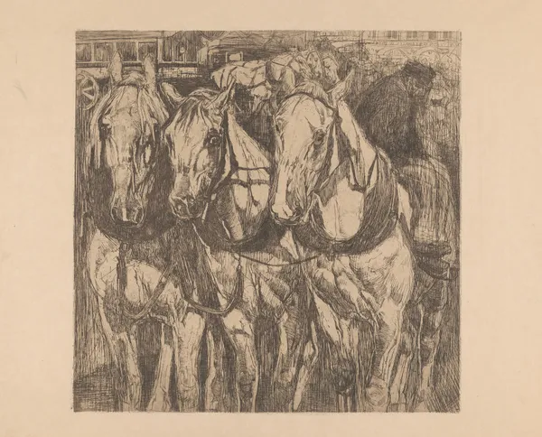 Drie trekpaarden av Pieter Dupont