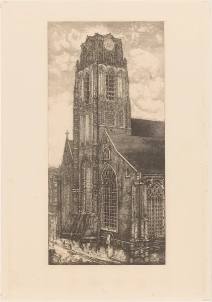 Grote of Sint-Laurenskerk in Rotterdam av Pieter Dupont
