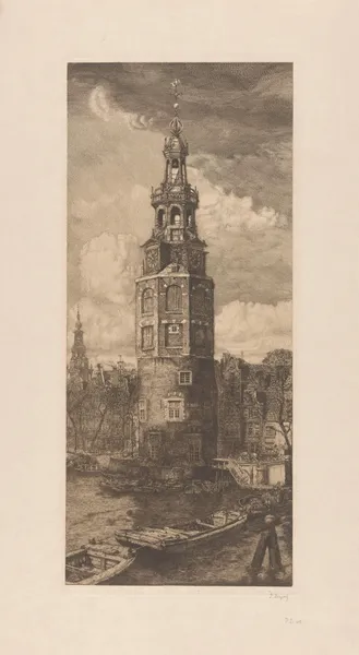 Montelbaanstoren aan de Oudeschans in Amsterdam av Pieter Dupont