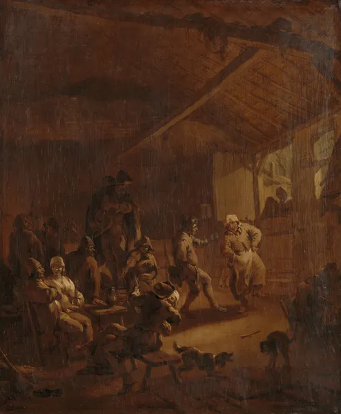 Peasants Dancing in a Barn av Nicolaes Pietersz. Berchem