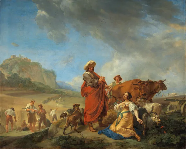 Ruth and Boas av Nicolaes Pietersz. Berchem